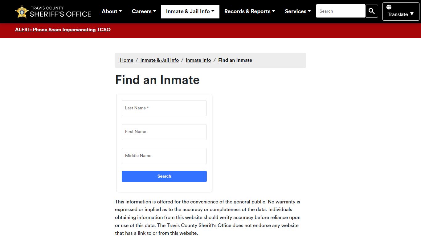 Find an Inmate - Sheriff's Office